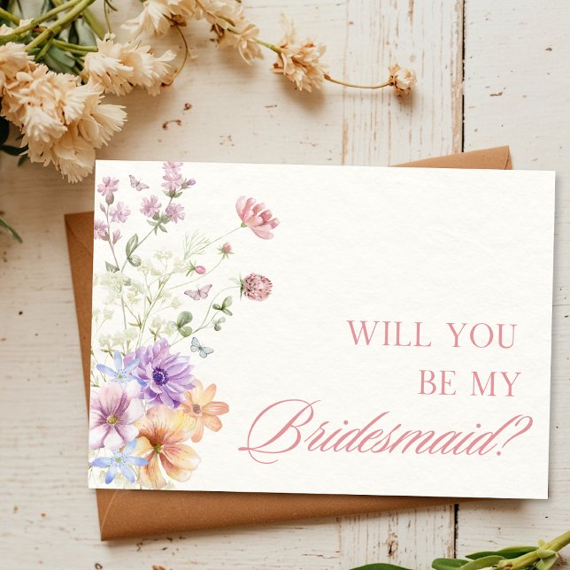Tarjeta Elegante acuarela Moda floral  Bridesmaid Propuest (Subido por el creador)