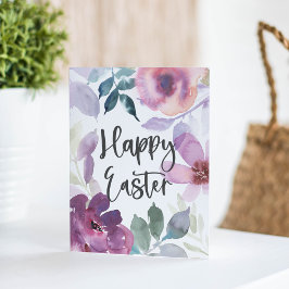 Tarjeta Elegante acuarela moderna Floral Feliz Pascua