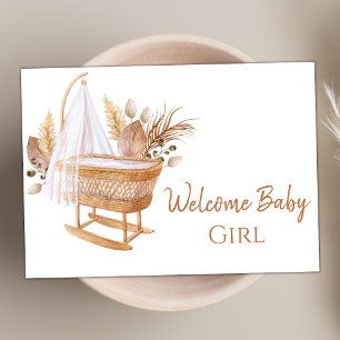 Tarjeta Elegante acuarela Terracota Bienvenida Moderno Beb