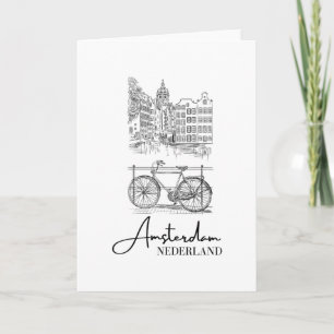 Tarjeta Elegante Amsterdam Países Bajos Nederland Holanda 