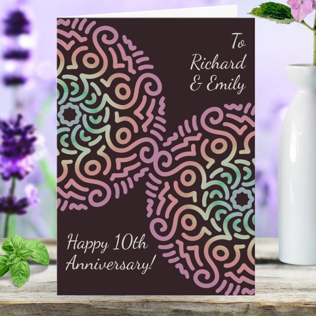 Tarjeta Elegante aniversario Boda del Boho Rojo Mandala (Wedding anniversary card for couples.)