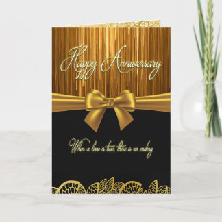 Tarjeta Elegante aniversario negro y dorado: "El amor es v