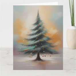 Tarjeta Elegante Árbol de Navidad acuarela