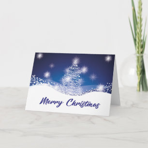 Tarjeta Elegante árbol de Navidad brillante 