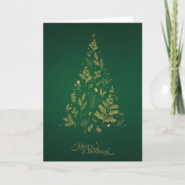 Tarjeta Elegante árbol de navidad Minimalista moderno (Anverso)