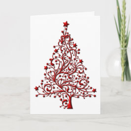 Tarjeta Elegante árbol de Navidad rojo
