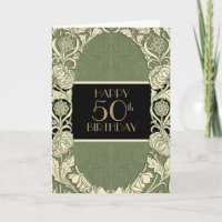 Elegante Art Nouveau Quincuagésimo cumpleaños