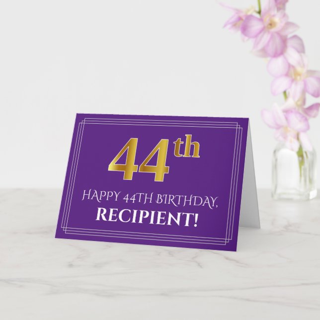 Tarjeta Elegante aspecto de oro falso para el cumpleaños n (Orquídea)