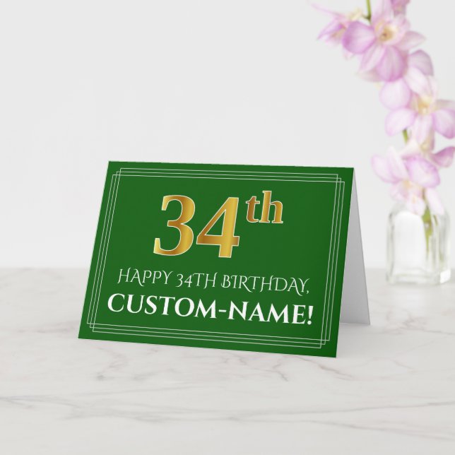 Tarjeta Elegante aspecto de oro falso para el cumpleaños n (Orquídea)