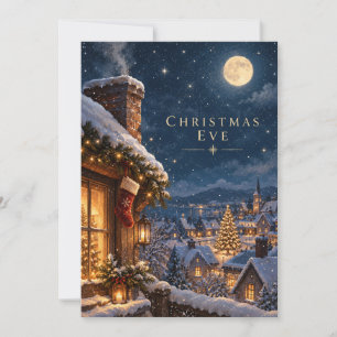 Tarjeta Elegante azul cobalto Chinoiserie Navidad