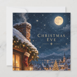 Tarjeta Elegante azul cobalto Chinoiserie Navidad