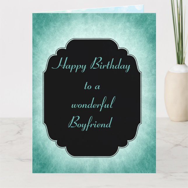 Tarjeta Elegante azul moderno Cumpleaños Novio (Anverso)