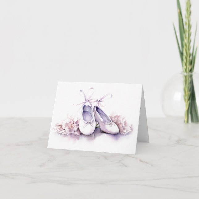 Tarjeta Elegante Ballet Slippers BLANCO (Anverso)