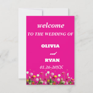 Tarjeta elegante bienvenida a nuestro letrero de boda