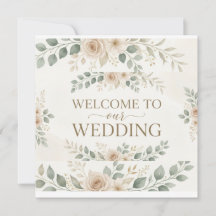 Elegante Bienvenida Floral Acuarela para Boda