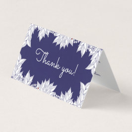 Tarjeta Elegante Boda azul y blanco Gracias