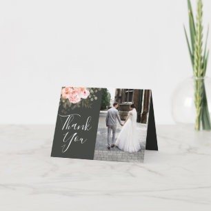 Tarjeta Elegante Boda Botánico Floral Rubor Gracias