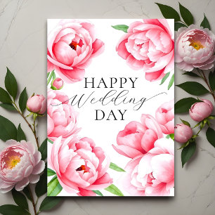 Tarjeta Elegante Boda de Peones Blancos Pink