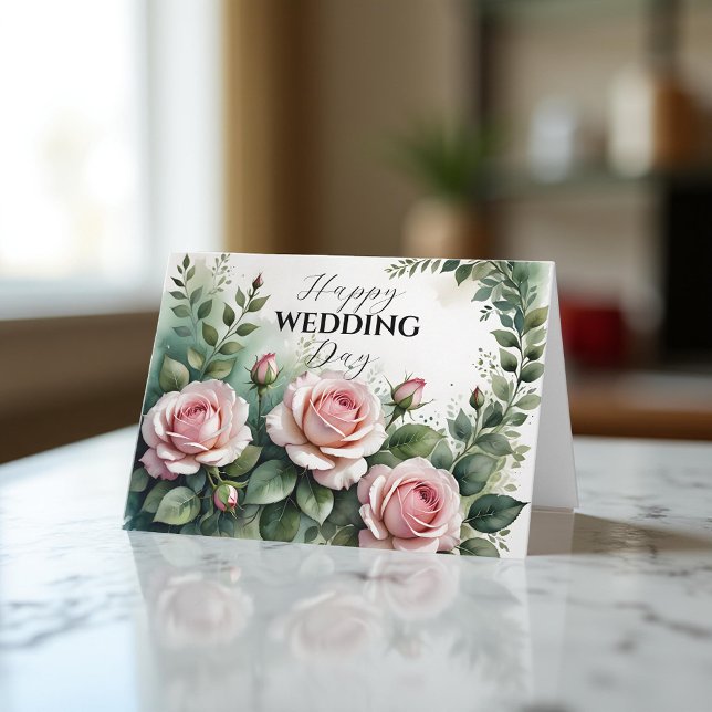 Tarjeta Elegante Boda de rosas rosas rosas (Subido por el creador)
