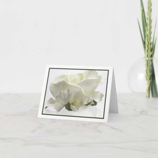 Tarjeta Elegante Boda floral blanco Notecards (Anverso)
