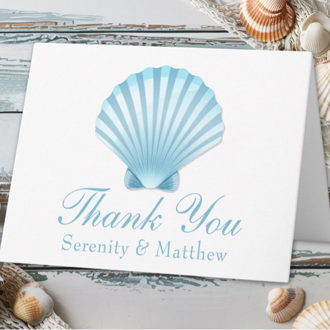 Tarjeta Elegante Boda Marea Azul Náutico Gracias (Subido por el creador)