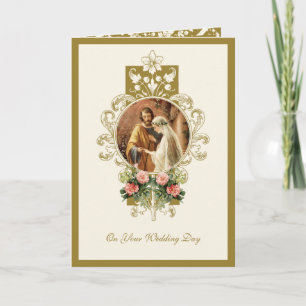 Tarjeta Elegante Boda Religiosa Católica de María José