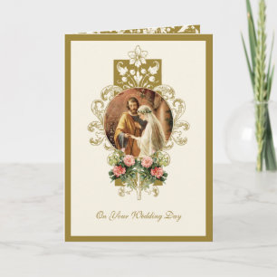 Tarjeta Elegante Boda Religiosa Católica María José