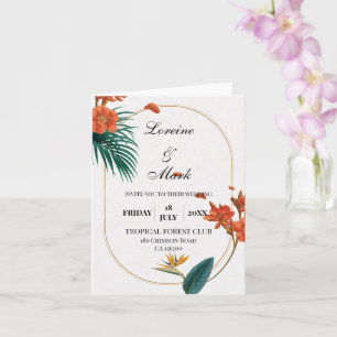 Tarjeta Elegante Boda tropical floral