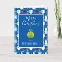 Elegante bola de picnic de Navidades azules y blan