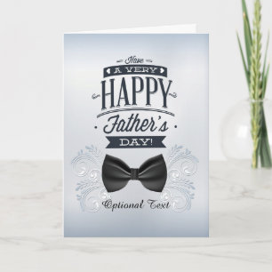 Tarjeta Elegante Bow Tie y Swirls-Feliz Día del Padre