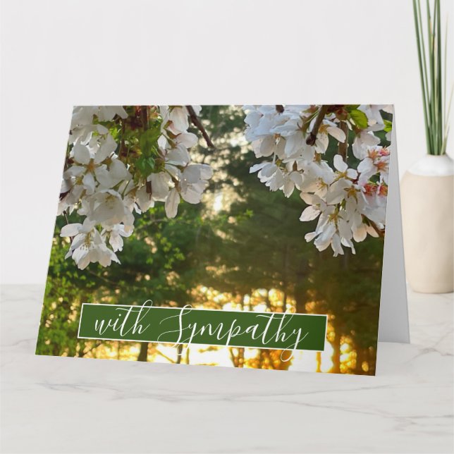 Tarjeta Elegante brote de árbol floral blanco (Anverso)