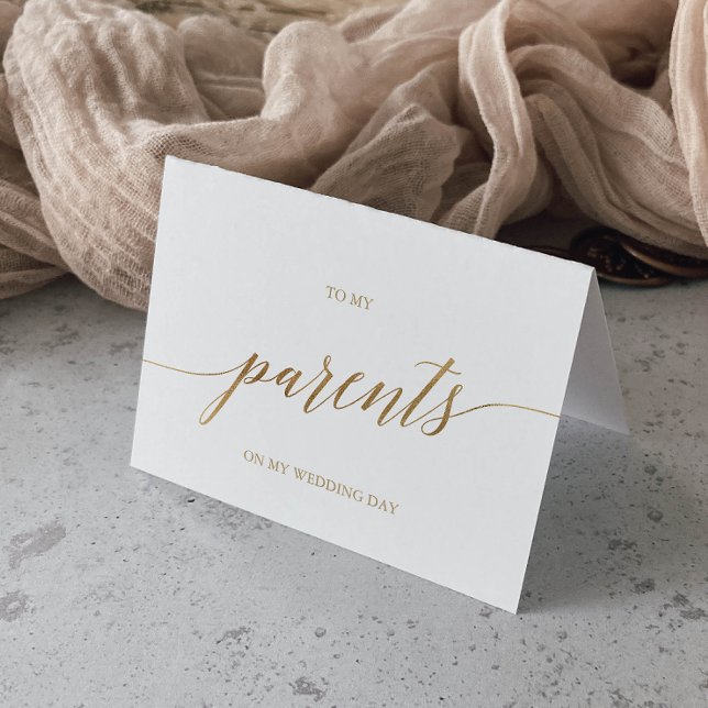 Tarjeta Elegante Caligrafía De Oro Para Mi Boda De Padres (Subido por el creador)