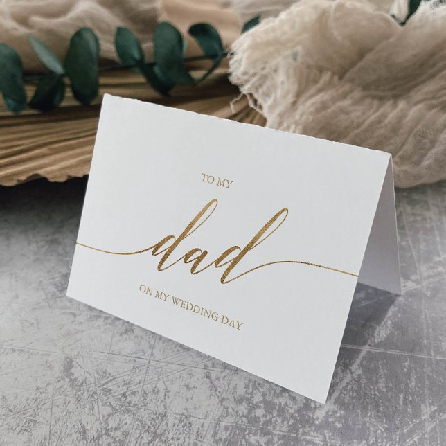 Tarjeta Elegante Caligrafía De Oro Para Mi Boda Papá (Subido por el creador)