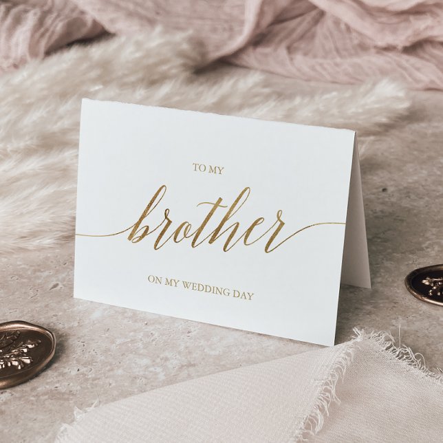 Tarjeta Elegante Caligrafía De Oro Para Mi Hermano (Subido por el creador)