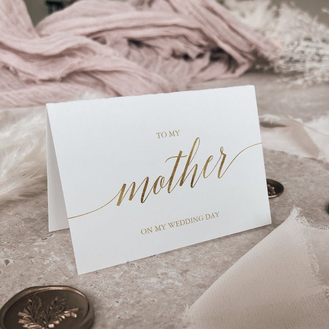 Tarjeta Elegante Caligrafía De Oro Para Mi Madre Boda (Subido por el creador)