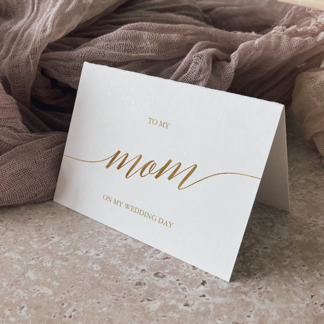 Tarjeta Elegante Caligrafía De Oro Para Mi Mamá Boda (Subido por el creador)