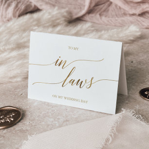 Tarjeta Elegante Caligrafía De Oro Para Mis Leyes