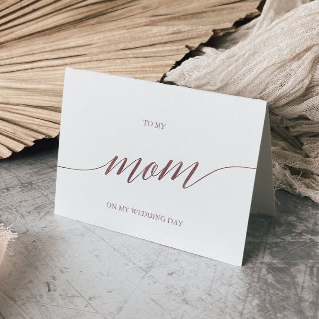 Tarjeta Elegante Caligrafía De Oro Rosa Para Mi Mamá Boda (Subido por el creador)