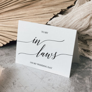 Tarjeta Elegante Caligrafía Negra A Mis Leyes