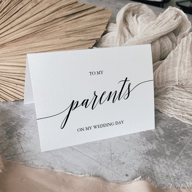 Tarjeta Elegante Caligrafía Negra Para Mi Boda De Padres (Subido por el creador)
