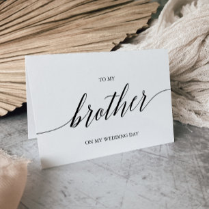 Tarjeta Elegante Caligrafía Negra Para Mi Hermano