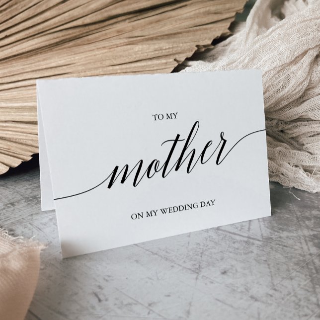 Tarjeta Elegante Caligrafía Negra Para Mi Madre Boda (Subido por el creador)
