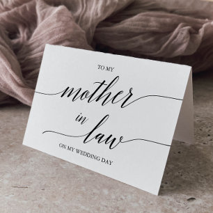 Tarjeta Elegante Caligrafía Negra Para Mi Madre En Derecho