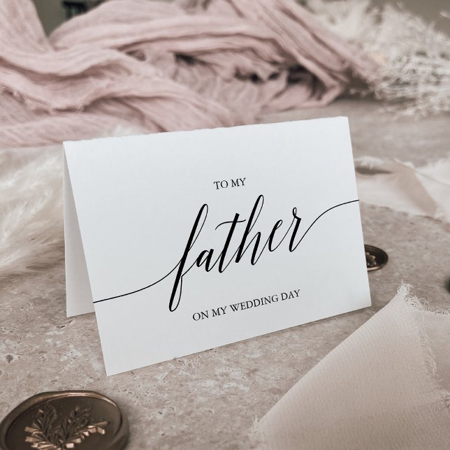 Tarjeta Elegante Caligrafía Negra Para Mi Padre Boda (Subido por el creador)