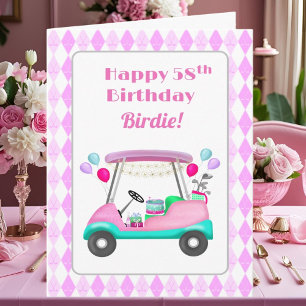 Tarjeta Elegante Carrito de Golf para Fiesta de Mujeres Cu