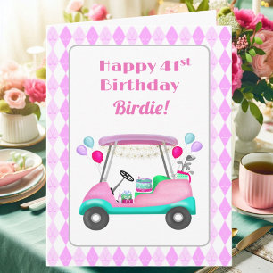 Tarjeta Elegante Carrito de Golf para Fiesta de Mujeres Cu