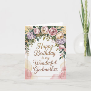 Tarjeta Elegante carta de cumpleaños para padrina