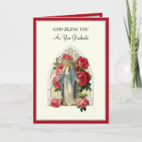Elegante católico graduado Rosas de Virgin Mary