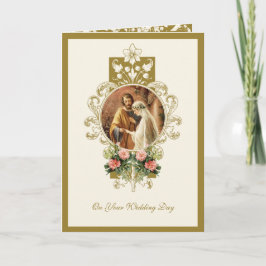 Tarjeta Elegante católico religioso Mary Joseph Boda