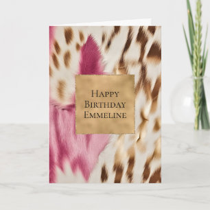 Tarjeta Elegante Cebra de oro blanco rosado